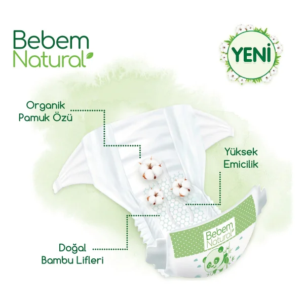 Bebem Natural 5 Numara Junior 120'li Bebek Bezi - Görsel 2