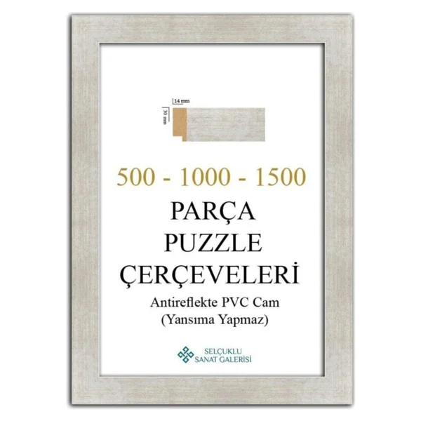 Selçuklu Sanat Puzzle Çerçevesi 30 Mm 35x50 Cm (500'luk) Gümüş - Görsel 2