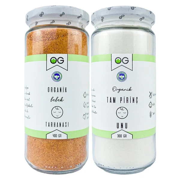 Og Natural Organik Bebek Tarhanası Ve Organik Pirinç Unu Seti 400 Gr + 300 Gr 6 - 9 Ay İçin Sebze İçerikli - Görsel 4
