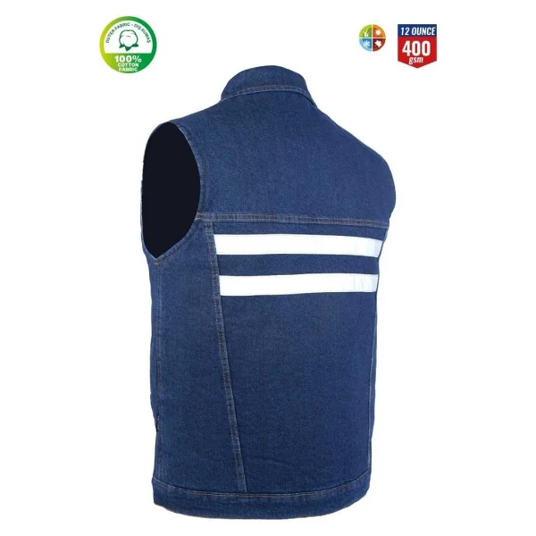 Myform Kot Iş Yeleği Myform 9128 Sona Denim 12 Ons Renk Mavi - XL - Görsel 2