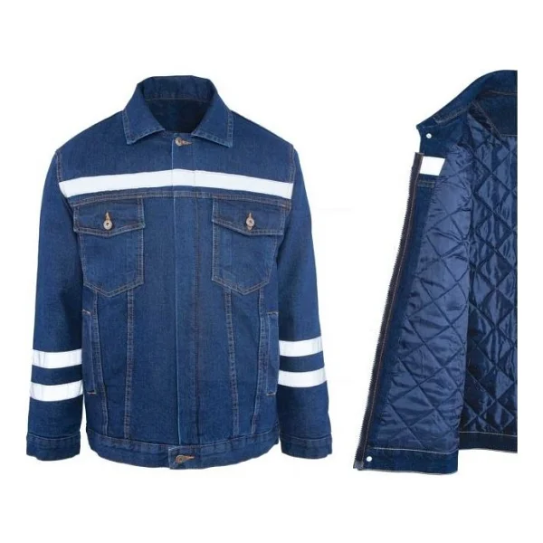 Kot Iş Montu Kapitoneli Myform 3110 Sona Denim 12 Ons Renk Mavi XXL - Görsel 2