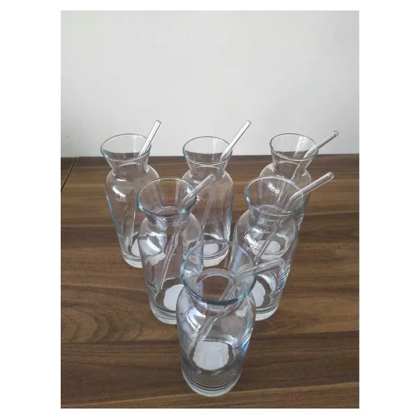 Paşabahçe Village Cam Pipetli Şişe Limonata Süt Şişesi Sunum Karaf 6 Adet - Görsel 2