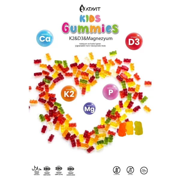 Atavit Kids Gummies K2 D3 Magnezyum 60 Tablet - Görsel 2