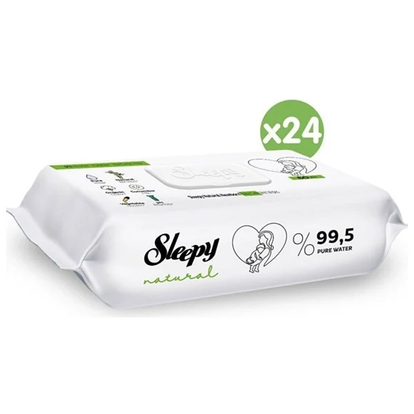 Sleepy Natural Yenidoğan 60 Yaprak 24'lü Paket Islak Mendil - Görsel 2