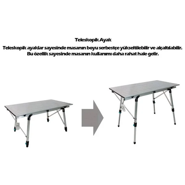 Madfox Moonlite 90x53 Cm Alüminyum Katlanır Kamp Masası - Görsel 4