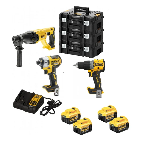 Dewalt Dch133nt Şarjlı Kırıcı Delici+Dcf887nt Darbeli Tornavida Makinesi+Dcd805nt Darbeli Vidalam+4x4 Ah Akü + 1 X Dolum Cihazı - Görsel 2