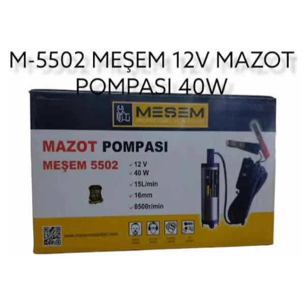 Meşem 12v İnce Tip Mazot Pompası Küçük 5502 - Görsel 2