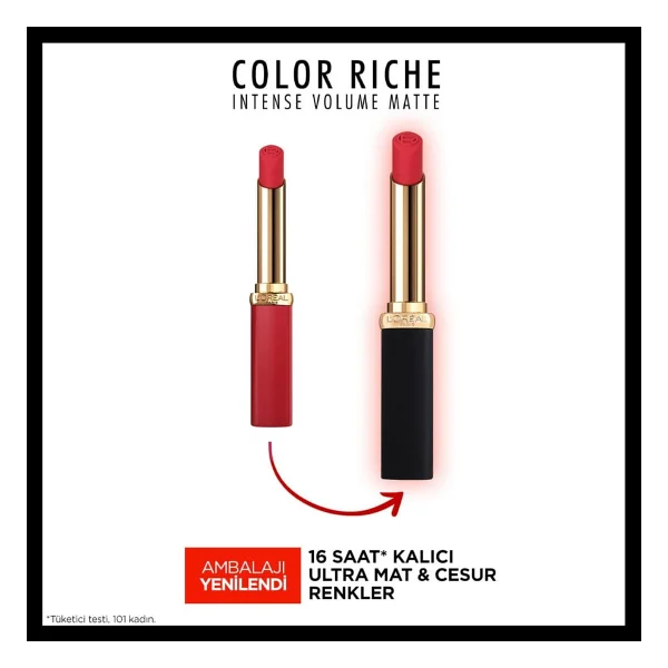 L'oreal Paris Color Riche Intense Volume Matte 100 Pink Worth It Stick Ruj - Görsel 4