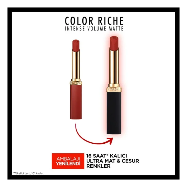 L'oreal Paris Color Riche Intense Volume Matte 200 Orange Stand Up Stick Ruj - Görsel 4