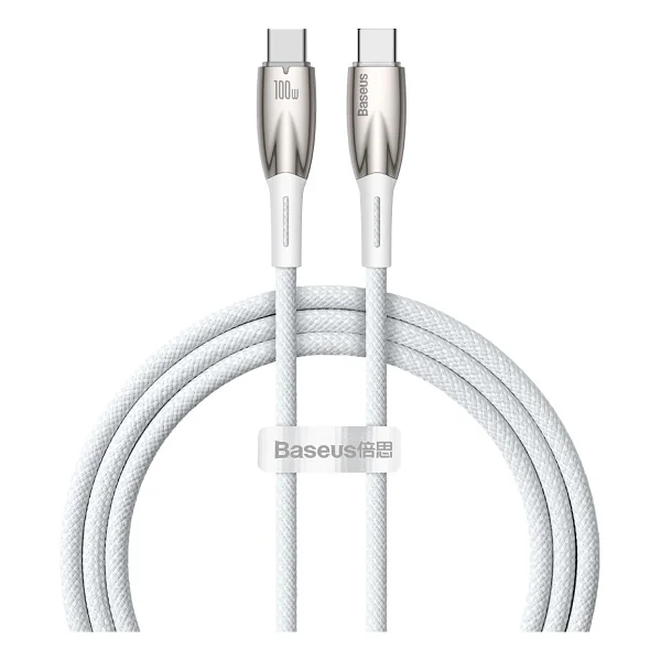 Baseus Glimmer Series 100 W Beyaz 1 M Type-C To Type-C Hızlı Şarj Kablosu - Görsel 7