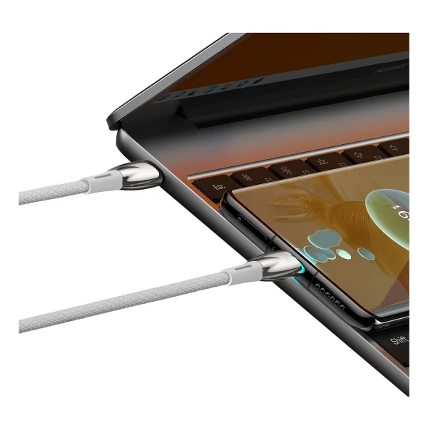 Baseus Glimmer Series 100 W Beyaz 1 M Type-C To Type-C Hızlı Şarj Kablosu - Görsel 4