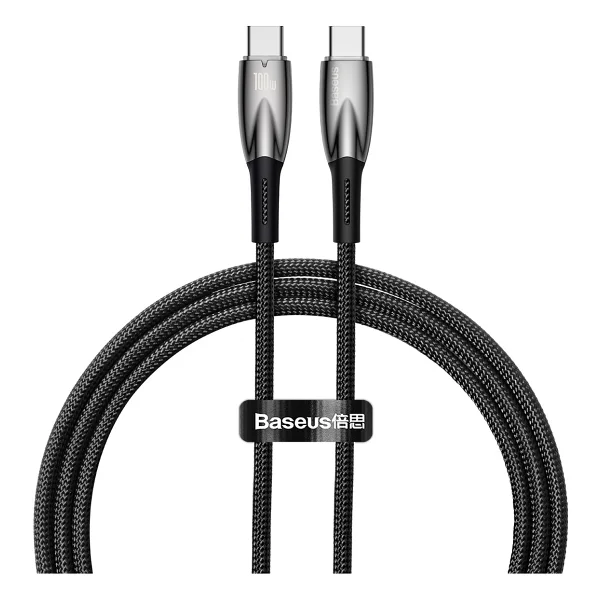 Baseus Glimmer Series 100 W Beyaz 1 M Type-C To Type-C Hızlı Şarj Kablosu - Görsel 8