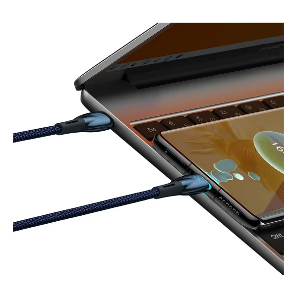 Baseus Glimmer Series 100 W Mavi 1 M Type-C To Type-C Hızlı Şarj Kablosu - Görsel 4