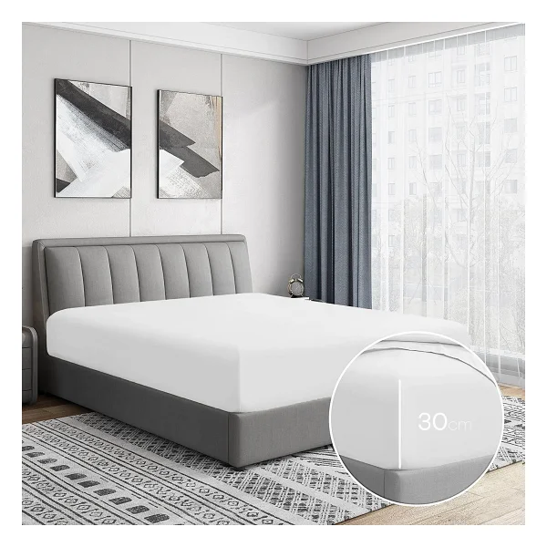 Soley Jersey %100 Doğal Pamuklu Tek Kişilik 100 X 200 Lastikli Çarşaf - Beyaz - 100 X 200 Cm - Görsel 3