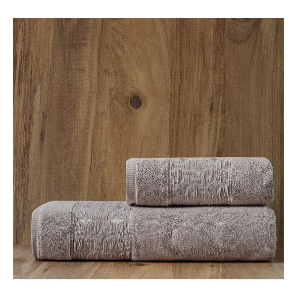 Soley Oppolo Extra Yumuşak Pamuklu Eponj 2'li Havlu Seti - 70 X 140 Cm - 50 X 90 Cm - Gri - Görsel 2