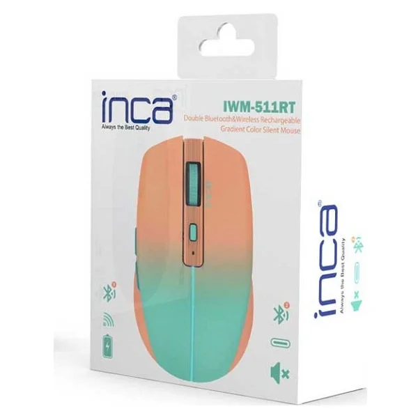 Inca Iwm-511rt Turuncu Şarjlı Sessiz Optik Kablosuz Mouse - Görsel 5
