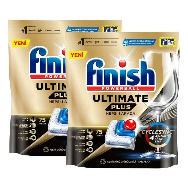 Finish Ultimate Plus Bulaşık Makinesi Tableti 75'li 2 Adet - Görsel 2