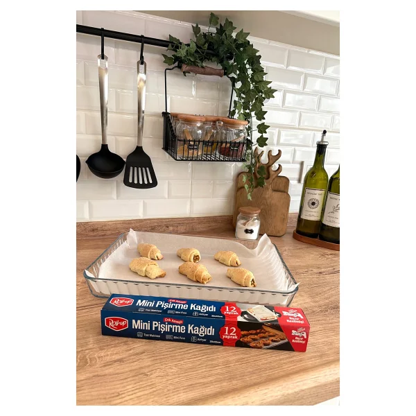 Roll-Up Kesilmiş Mini Pişirme Kağıdı Airfryer - Tost Makinesi - Mini Fırın Uyumlu 12 Yaprak X 4 Kutu - Görsel 3