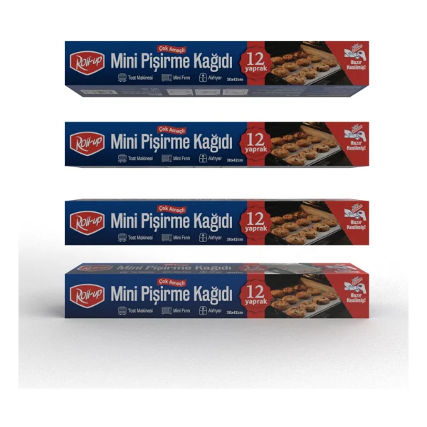 Roll-Up Kesilmiş Mini Pişirme Kağıdı Airfryer - Tost Makinesi - Mini Fırın Uyumlu 12 Yaprak X 4 Kutu - Görsel 5