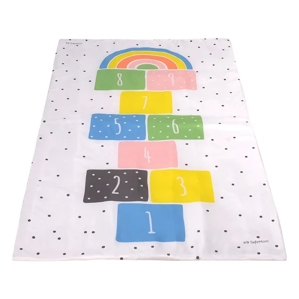 Safemom 90 X 145 Cm Aktivite Bebek Çocuk Oyun Halısı Oyun Matı - Seksek - 90 X 140 Cm - Sarı - Görsel 3