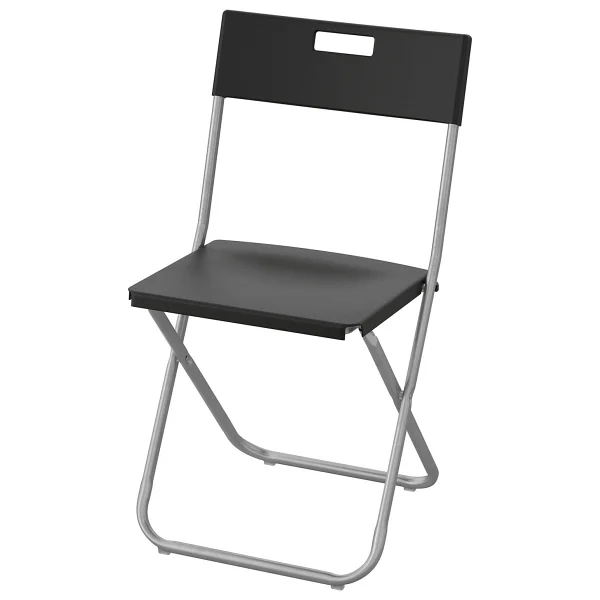 Ikea Katlanır Sandalye Siyah Renk Galvanizli Çelik Mutfak-Balkon Sandalyesi - Görsel 6