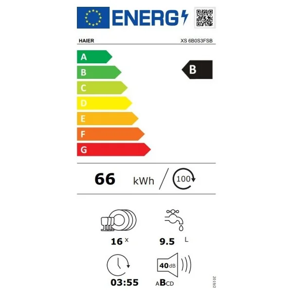 Haier XS 6b0s3fsb-80 Wi-Fi 10 Programlı Tam Ankastre Bulaşık Makinesi - Görsel 4