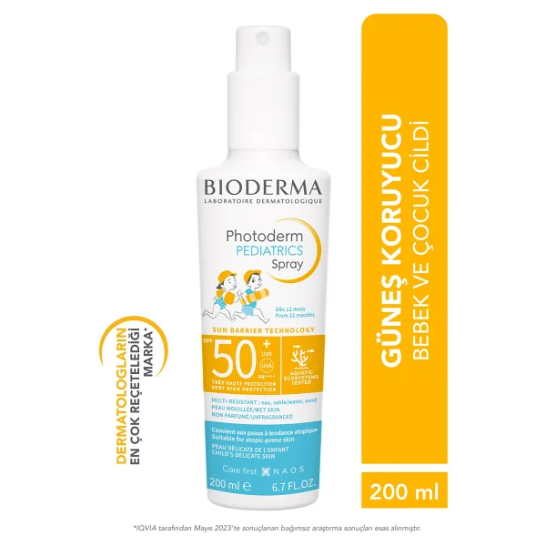 Bioderma Photoderm Pediatrics 200 Ml 50 Faktör Bebek Ve Çocuk Güneş Spreyi - Görsel 8