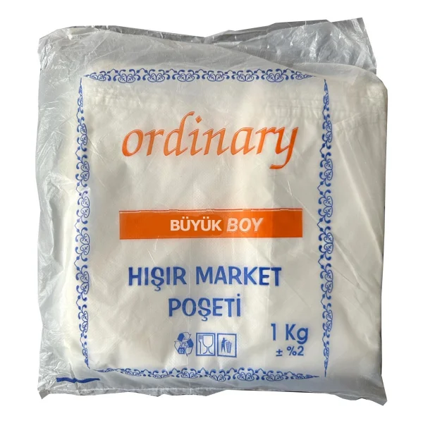 Ordinary Beyaz Market Poşeti Torbası Hışır Atlet Poşet Büyük Boy 5 Kg 30 X 60 Cm - Görsel 2