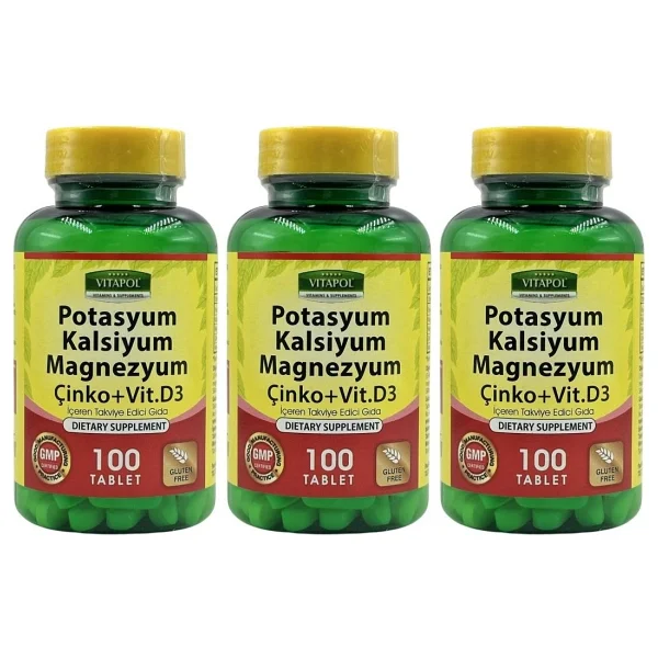 Vitapol Potasyum Kalsiyum Magnezyum 100 Tablet 3 Adet - Görsel 2