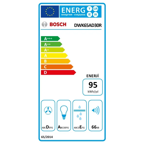 Bosch Duvar Tipi Davlumbaz 60 Cm Eğimli Siyah Tasarım 216 W Motor Gücü İle - Görsel 5