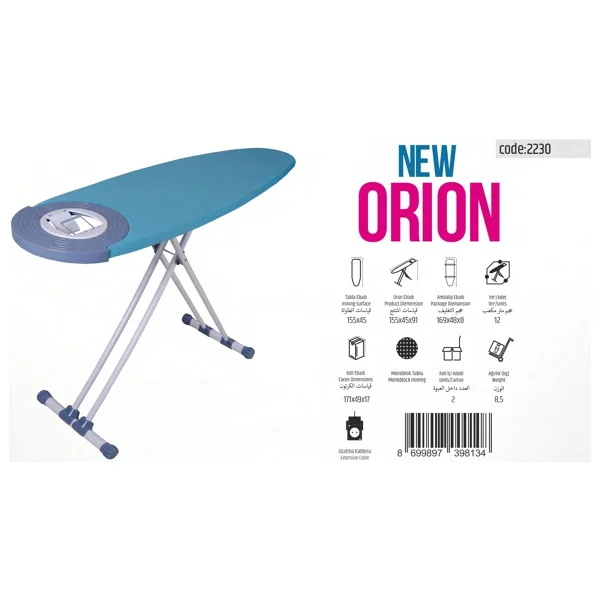 Saraylı Lady New Orion Ütü Masası Uzatma Kablolu Büyük Boy 155x45x91 Cm - Görsel 5