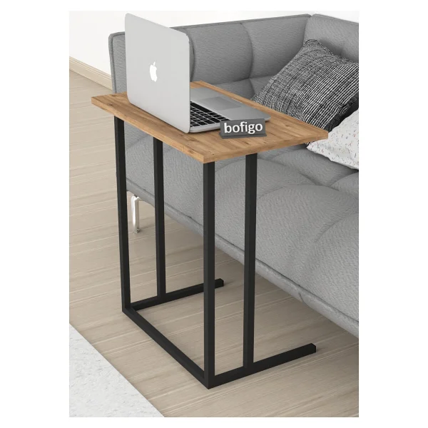 Bofigo Metal Ayaklı Laptop Sehpası Kahvaltı Masası Çalışma Sehpası Stabil Çam - Görsel 5