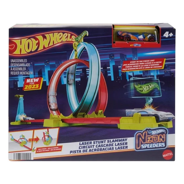 Hot Wheels Neon Yarışlar Çifte Çemberde Yarış Seti Hpc05 - Görsel 2