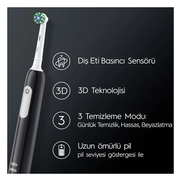 Oral-B Pro Series 1 Siyah Şarjlı Diş Fırçası - Görsel 4