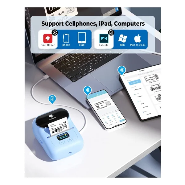 Phomemo M110 Bluetooth Termal Etiket Yazıcısı - Görsel 4