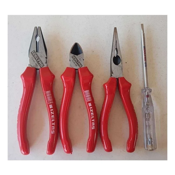 İzeltaş 180 Mm Pense 160 Mm Yan Keski 160 Mm Kargaburnu 190 Mm Kontrol Kalemi - Görsel 2