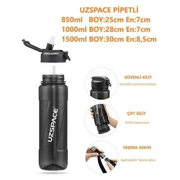 Uzspace 6056 850 Ml Pipetli Matara - Görsel 3