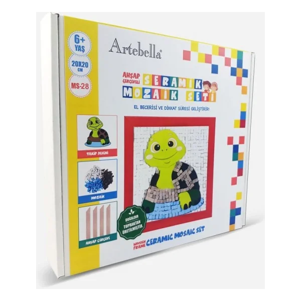 Artebella 28 I Çocuk Ahşap Çerçeveli Seramik Mozaik Set 20x20 Cm - Görsel 6