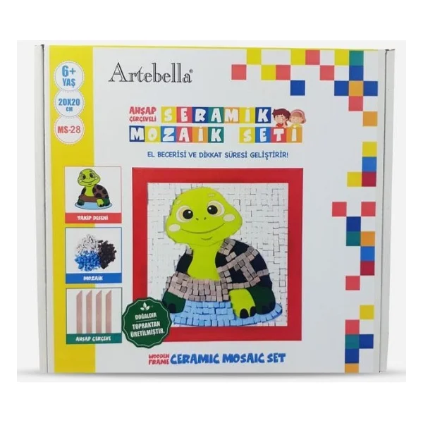 Artebella 28 I Çocuk Ahşap Çerçeveli Seramik Mozaik Set 20x20 Cm - Görsel 2