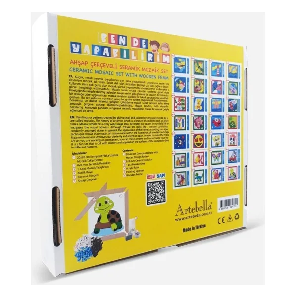 Artebella 28 I Çocuk Ahşap Çerçeveli Seramik Mozaik Set 20x20 Cm - Görsel 3