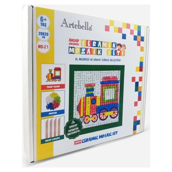 Artebella 21 I Çocuk Ahşap Çerçeveli Seramik Mozaik Set 20x20 Cm - Görsel 6