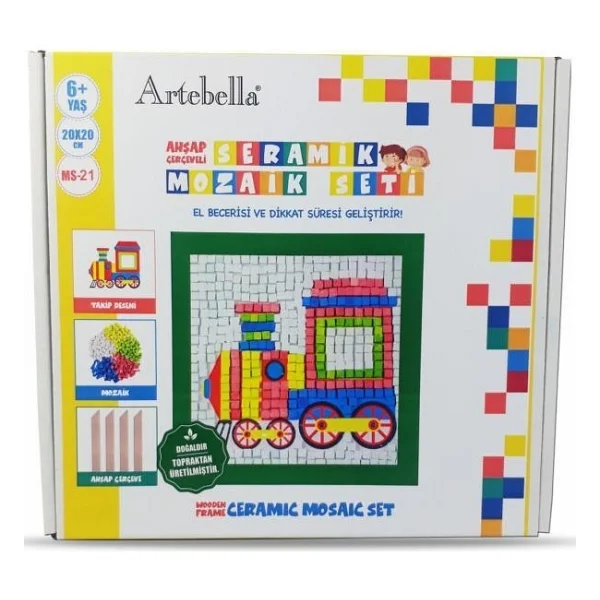 Artebella 21 I Çocuk Ahşap Çerçeveli Seramik Mozaik Set 20x20 Cm - Görsel 2