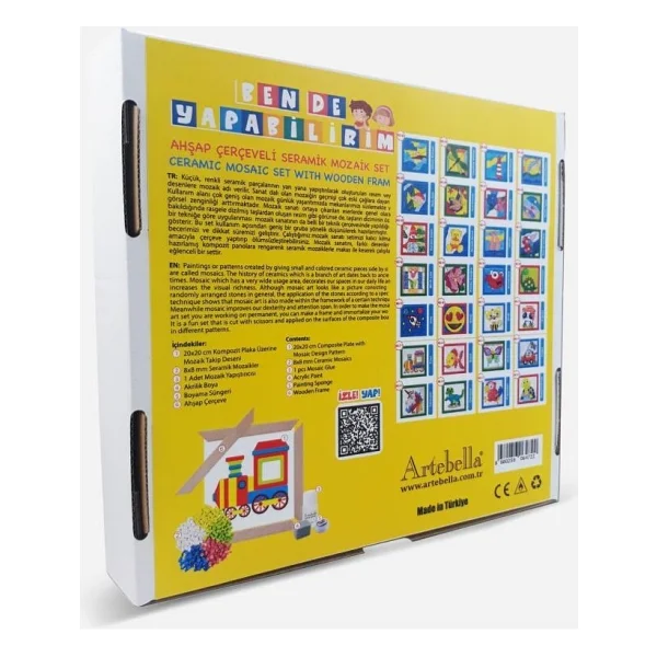 Artebella 21 I Çocuk Ahşap Çerçeveli Seramik Mozaik Set 20x20 Cm - Görsel 3