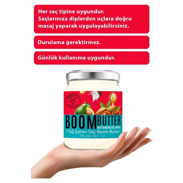 Boom Butter 7 Yağ İçeren 190 Ml Saç Bakım Yağı - Görsel 7