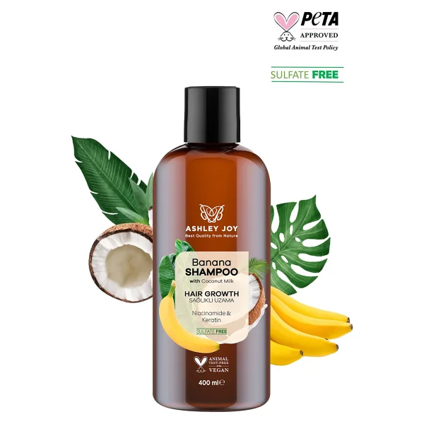 Ashley Joy Yavaş Uzayan Saçlara Niacinamide Ve Vegan Keratin İçeren Banana Klasik Bakım - Görsel 3