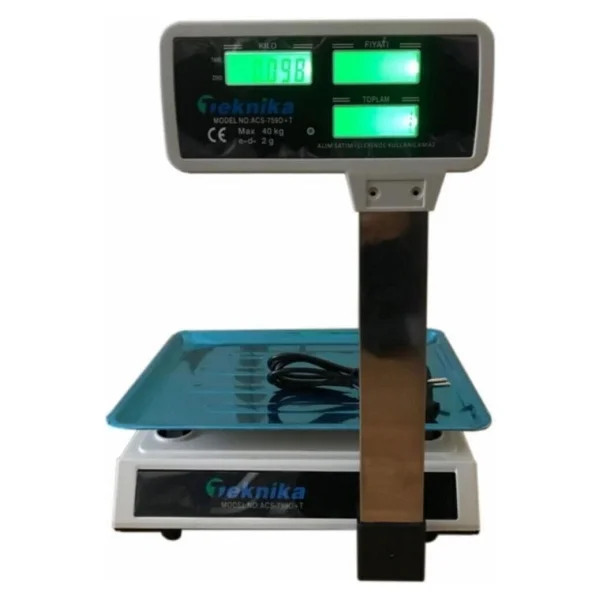Teknika 40 Kg Kollu Çift Ekranlı Boyunlu Elektronik Terazi - Görsel 4