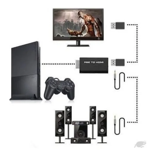Ps2 To Hdmı TV Kablosu Çevirici Adaptör Dönüştürücü Playstatıon 2 - Görsel 2