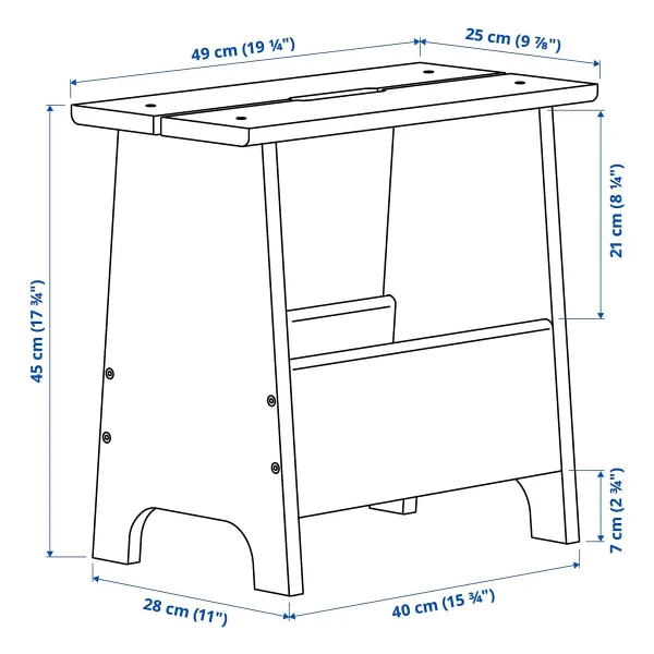 Ikea Akdeniz Perjohan Çam Ahşap Tabure - Görsel 3