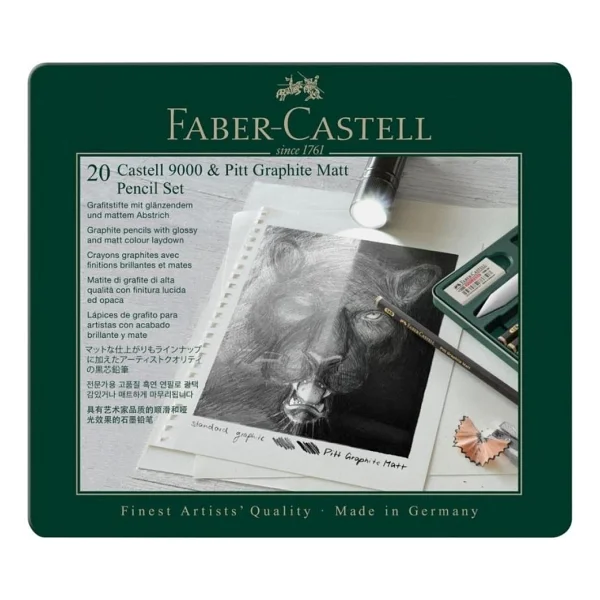 Faber-Castell 9000 Pitt Graphite Matt 20'li Dereceli Kalem Seti - Görsel 4
