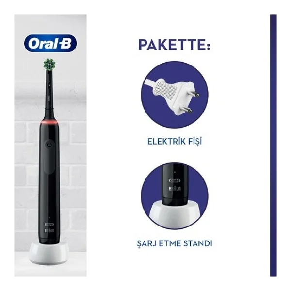 Oral-B Pro 3 3500 Siyah Şarjlı Diş Fırçası - Görsel 10